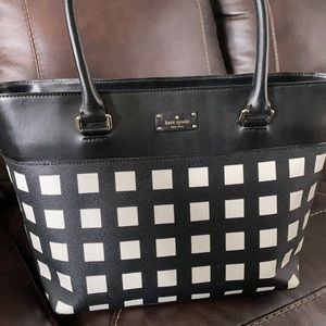 Kate Spade black and white check pattern tote